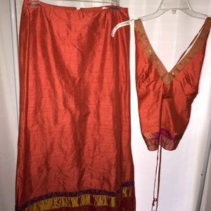 Beautiful 100% Silk matching skirt and top